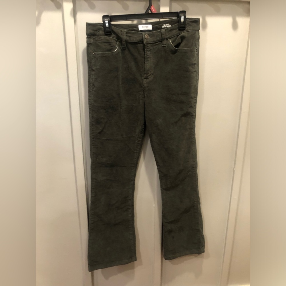 Kensie Olive Boyfriend Corduroy Jeans